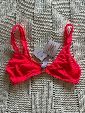 Savage X Fenty Neon Red Front-Clasp Bralette M NWT